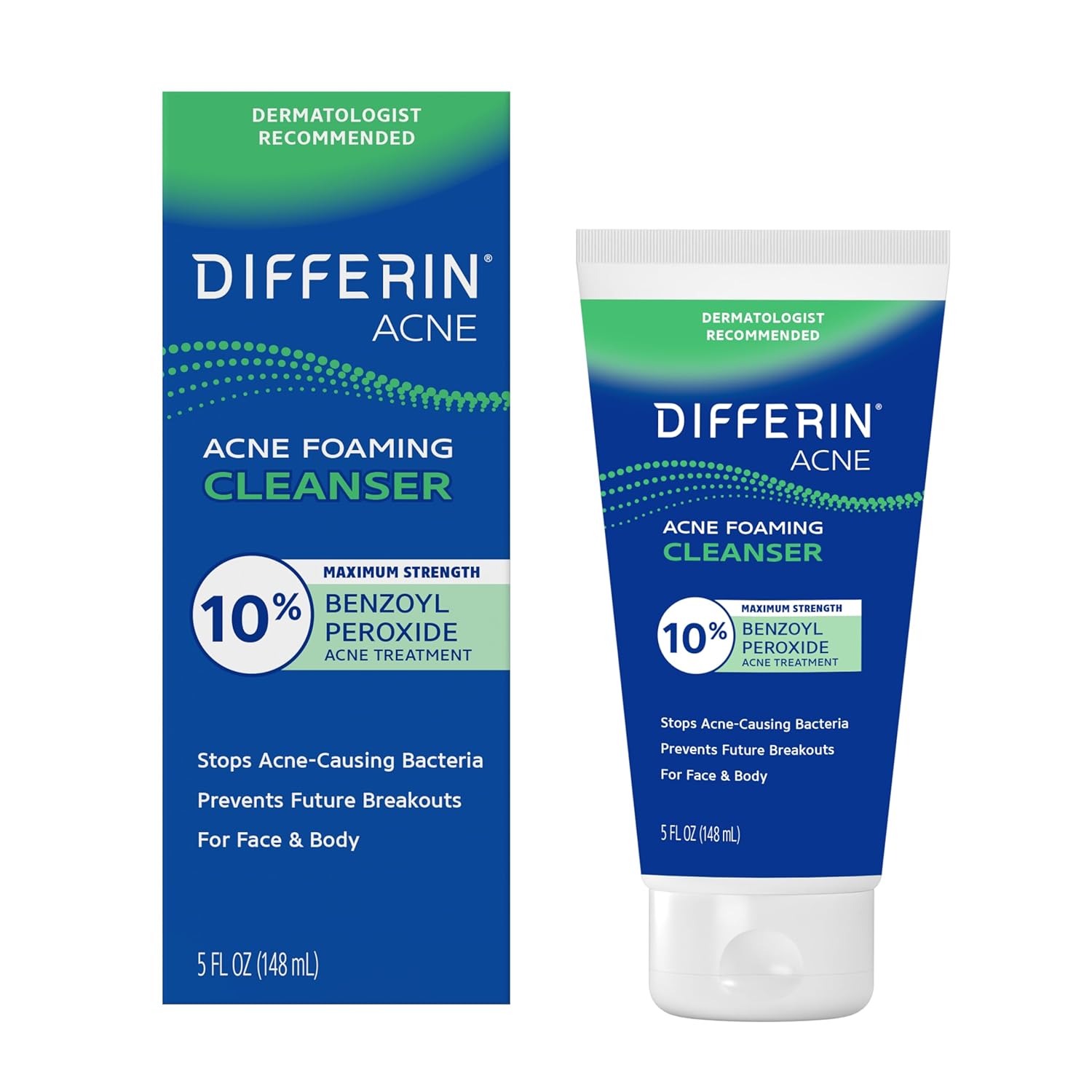 Differin Acne Foaming Wash (Benzoyl Peroxide 10%), 5oz